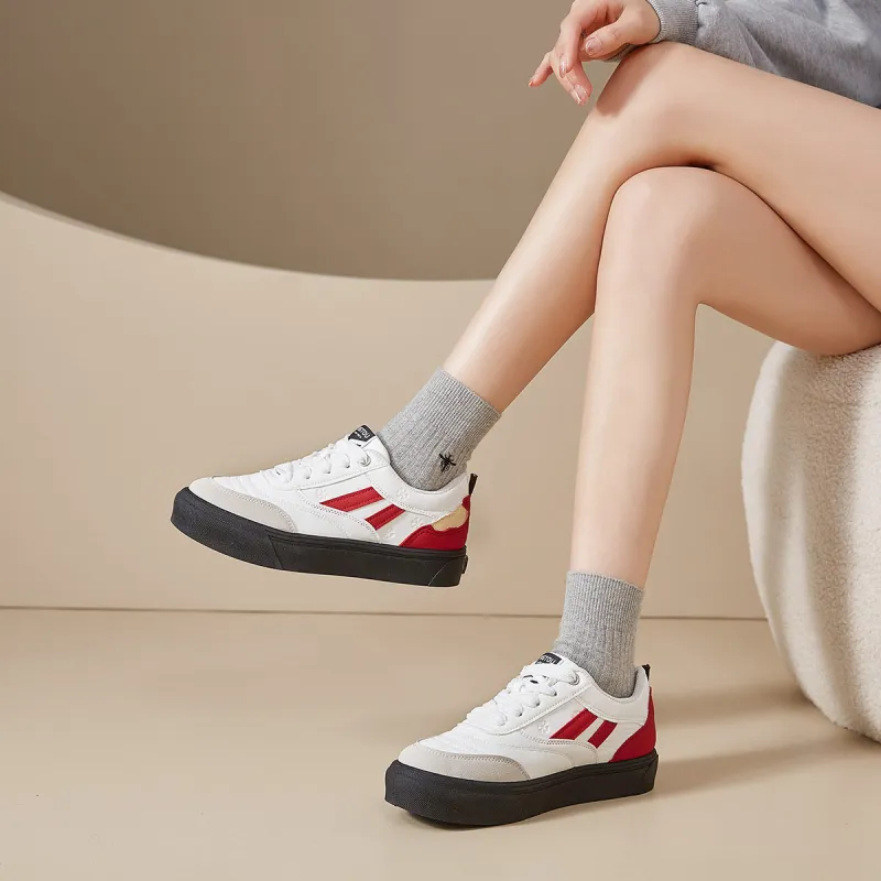 Little Red Man Low Top Skateboard Shoes Women's-2