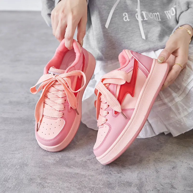 Little Red Man Low-Top Skateboard Shoes Women's-8