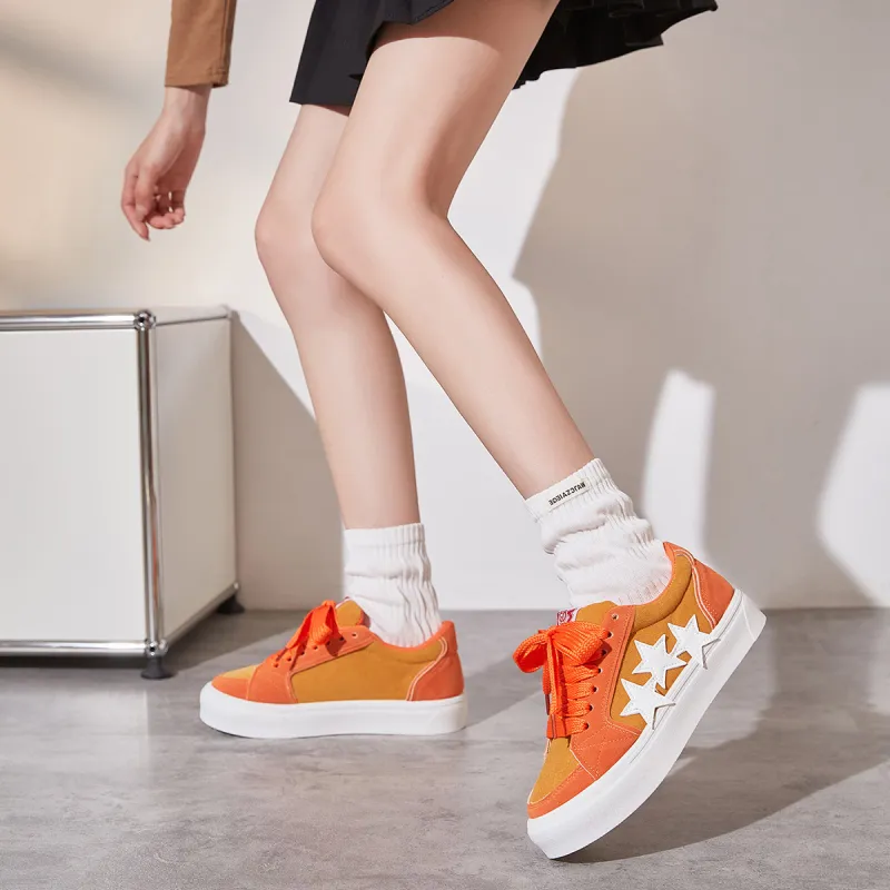 Little Red Man Slip-Resistant Low-Top Skateboard Shoes Women's-4