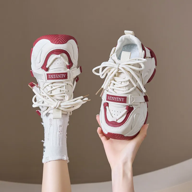 Little Red Man Coverage Low Top Chunky Sneakers Women's-4