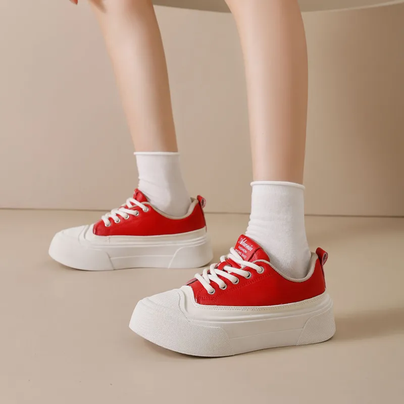 Little Red Man Cushioning Low Top Skateboard Shoes Women's-14
