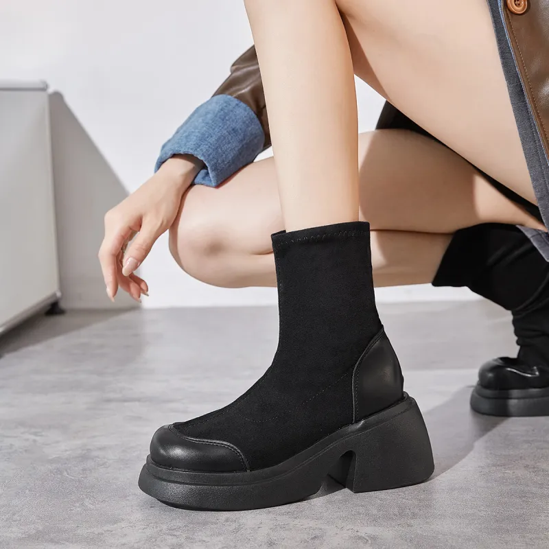 Little Red Man Ankle Boots Women's Black-4