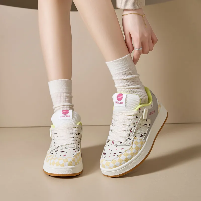 Yiya Cushioning Coverage Height Increasing Balance Breathable Waterproof Low Top Skateboard Shoes Women's-5