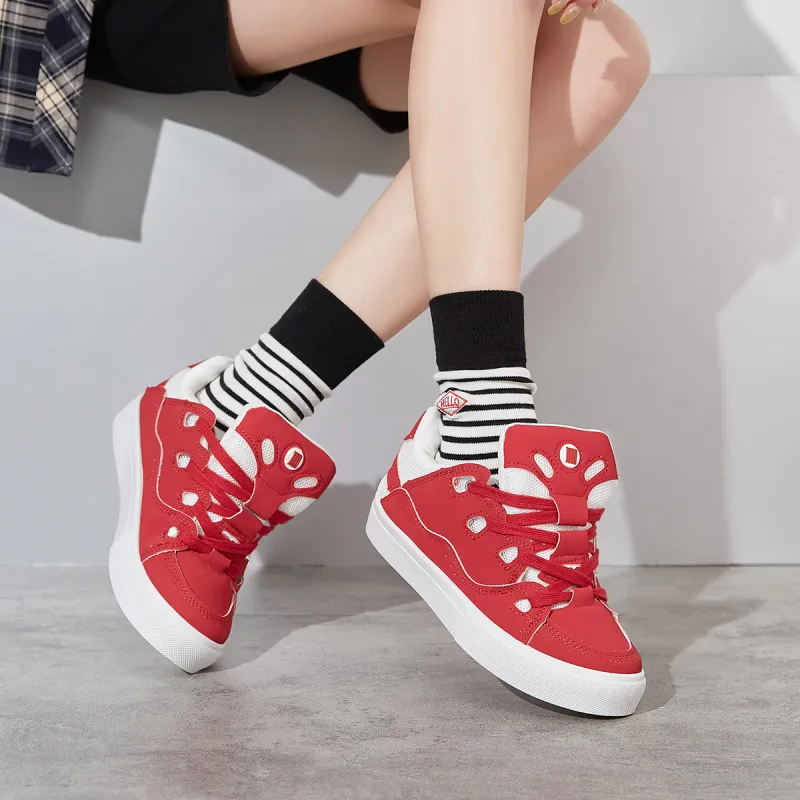 Little Red Man Low-Top Skateboard Shoes Women's Blue Pink-9