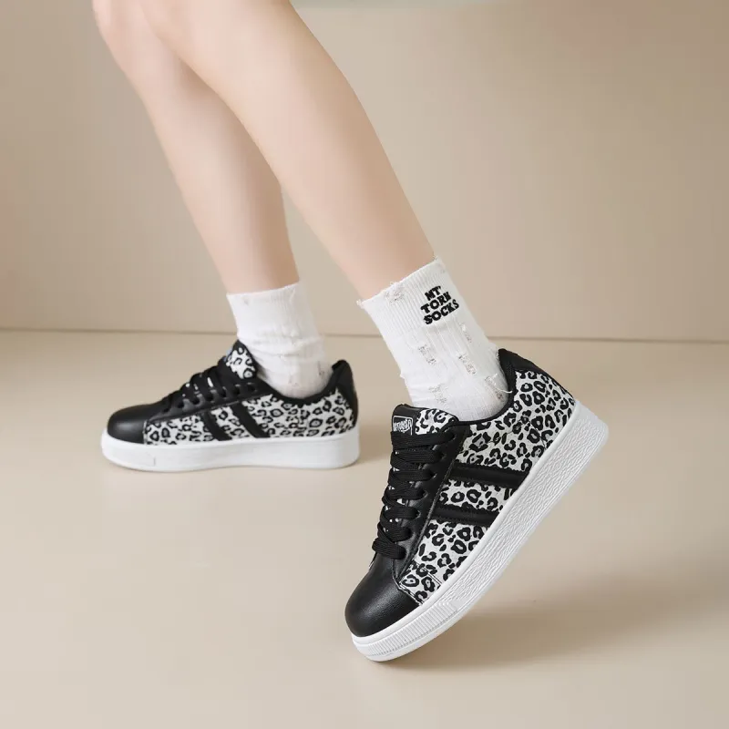 Little Red Man Anti Slip And Wear Resistant Height Increasing Low Top Skateboard Shoes Women's-1