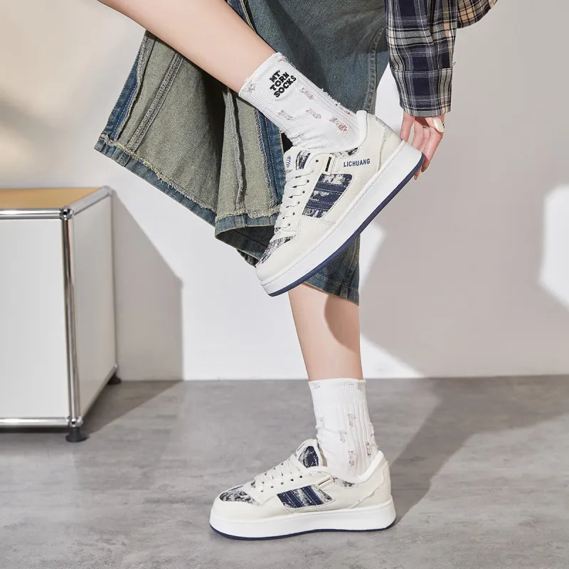 Yiya Cushioning Coverage Height Increasing Balance Breathable Waterproof Low Top Skateboard Shoes Women's-1