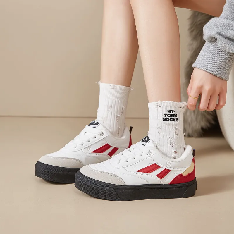 Little Red Man Low Top Skateboard Shoes Women's-9