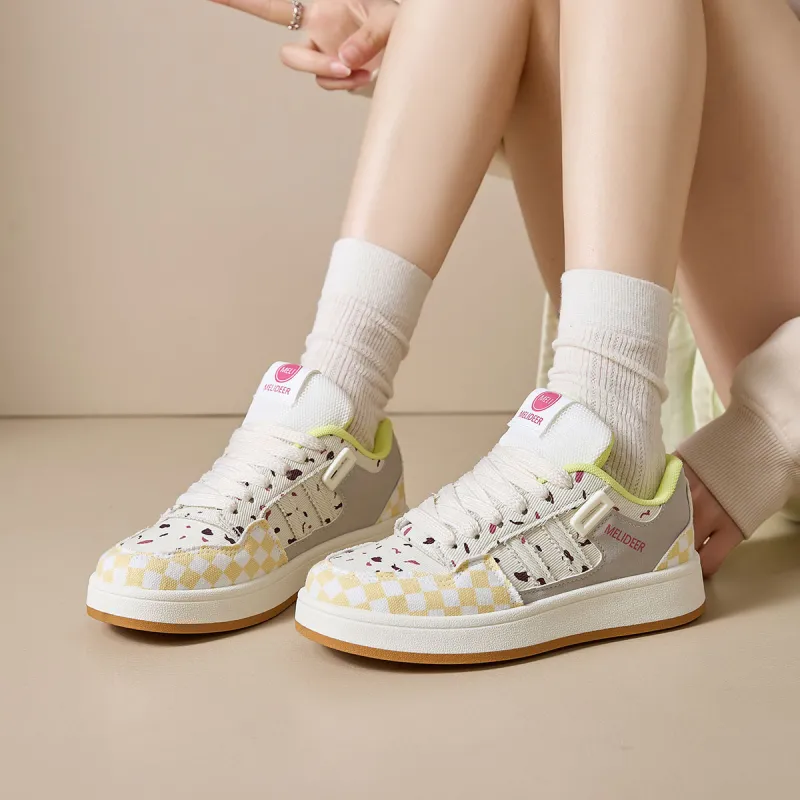 Yiya Cushioning Coverage Height Increasing Balance Breathable Waterproof Low Top Skateboard Shoes Women's-6