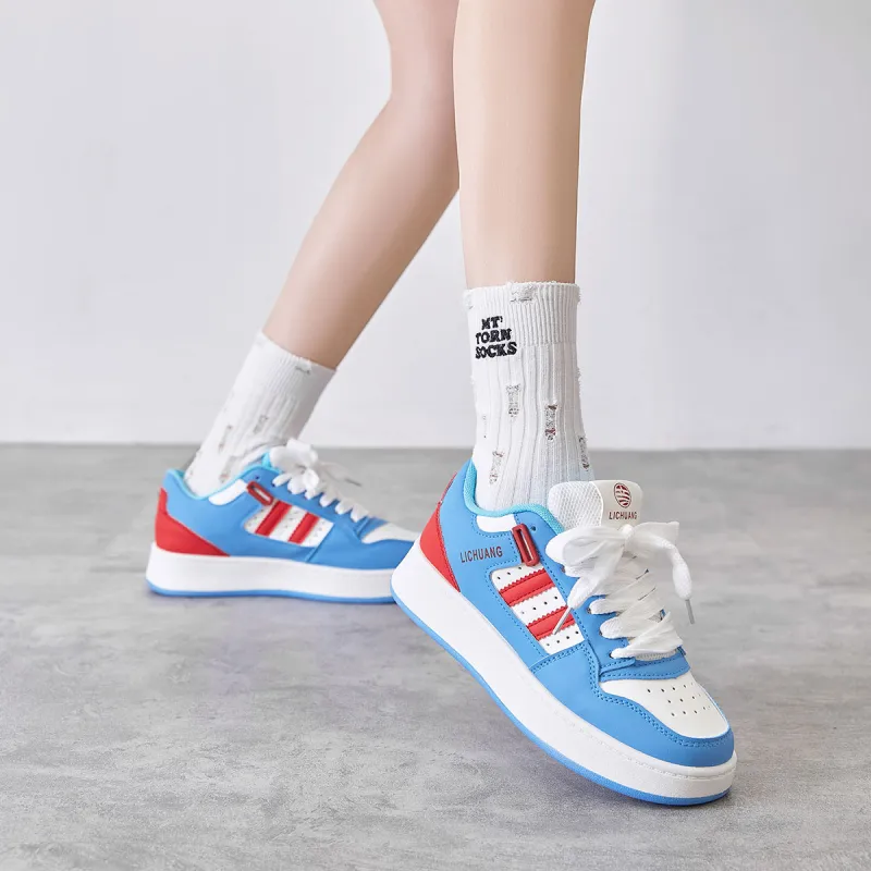 Little Red Man Wear Resistant Height Increasing Low Top Skateboard Shoes Women's-19
