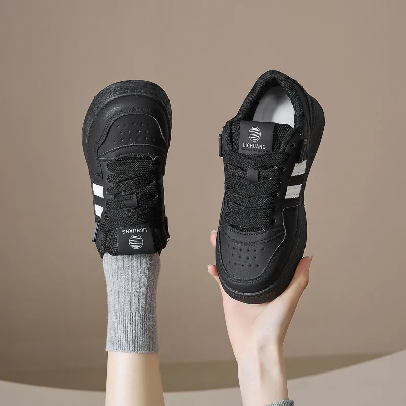 Little Red Man Wear Resistant Height Increasing Low Top Skateboard Shoes Women's-36