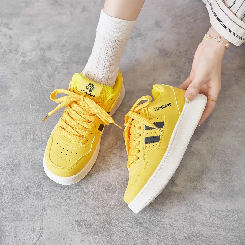 Little Red Man Wear Resistant Height Increasing Low Top Skateboard Shoes Women's-24