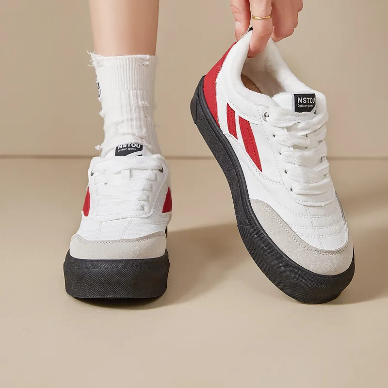 Little Red Man Low Top Skateboard Shoes Women's-7