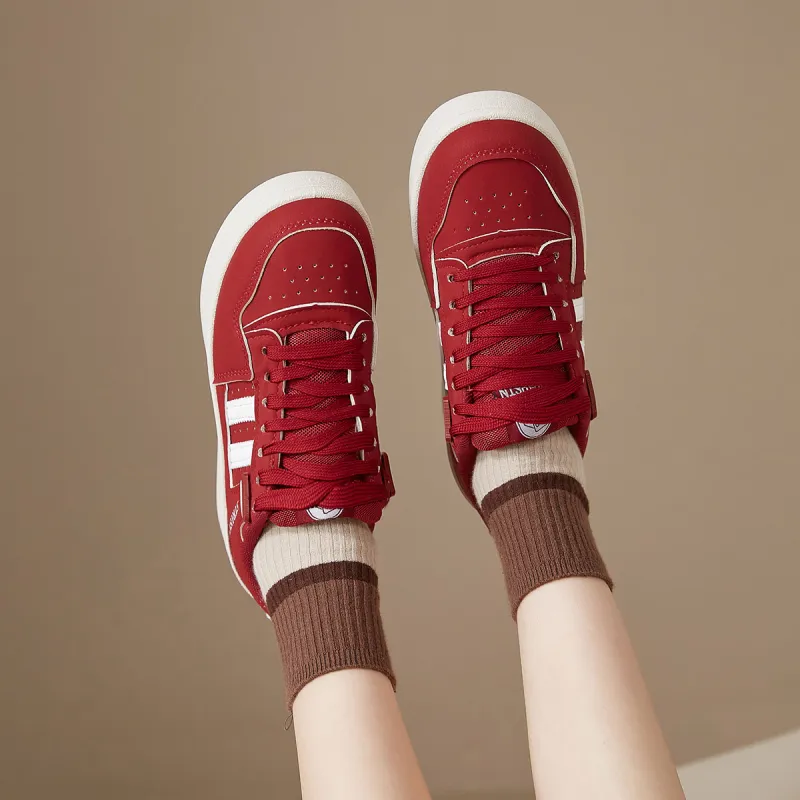 Little Red Man Low-Top Skateboard Shoes Women's-4