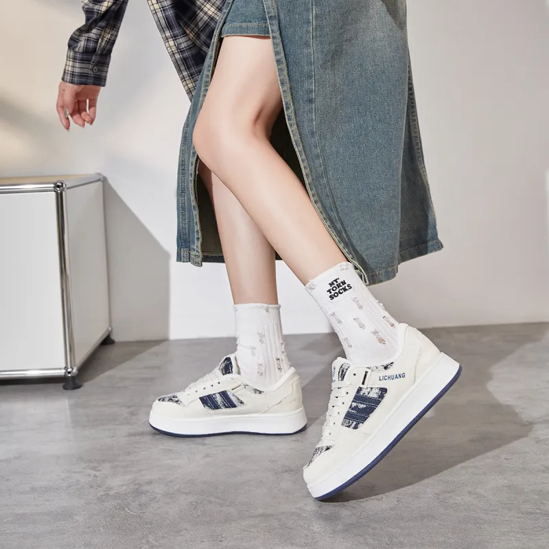 Yiya Cushioning Coverage Height Increasing Balance Breathable Waterproof Low Top Skateboard Shoes Women's-2