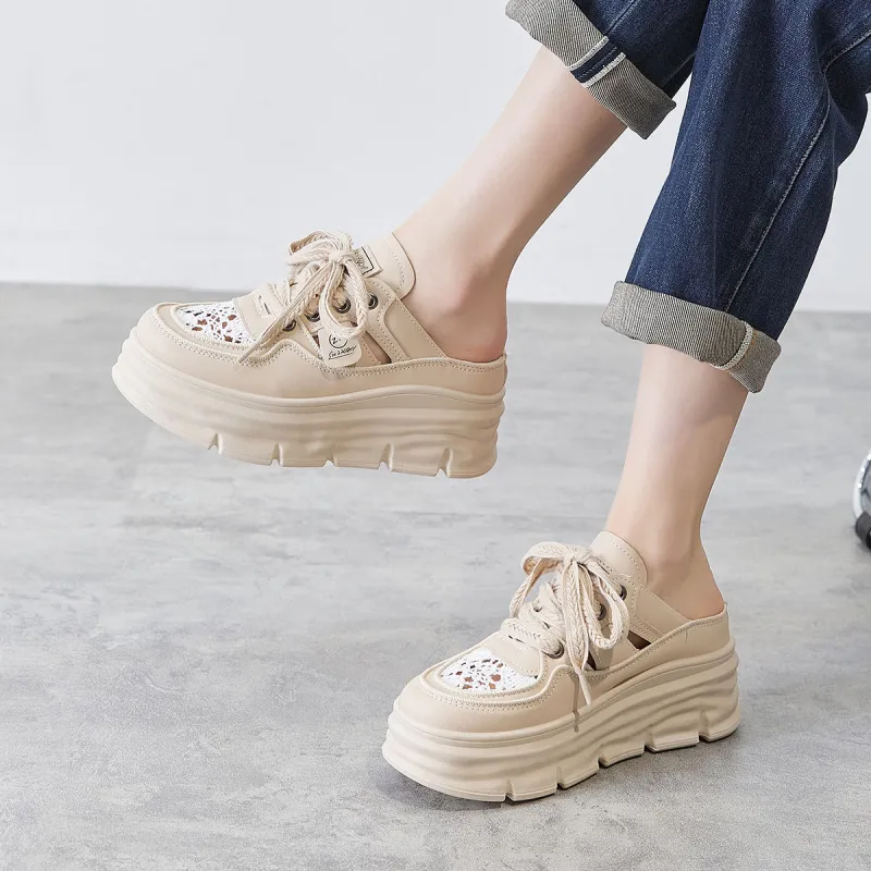 Little Red Man Squishy And Bouncy Feeling Closed Toe Mules Height Increasing Lightweight Low-Top Casual Shoes Women's-14