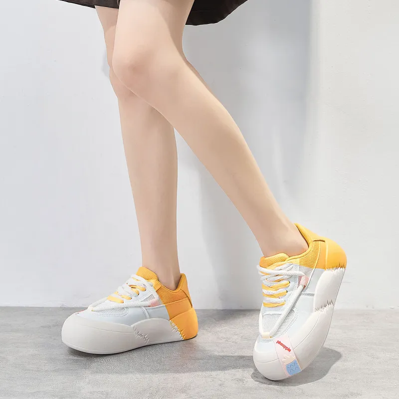 Yiya Dopamine Dressing Fashionable Versatile Low-Top Skateboard Shoes Women's-5