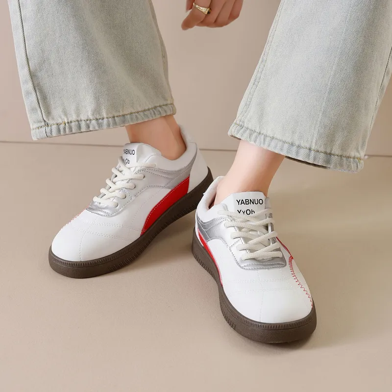 Little Red Man Low Top Skateboard Shoes Women's-3