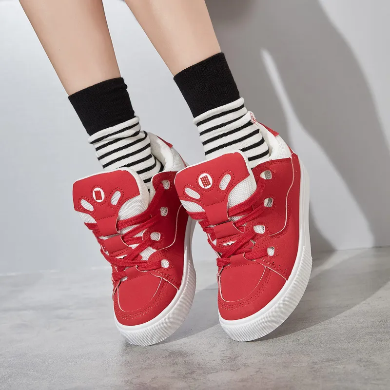 Little Red Man Low-Top Skateboard Shoes Women's Blue Pink-8
