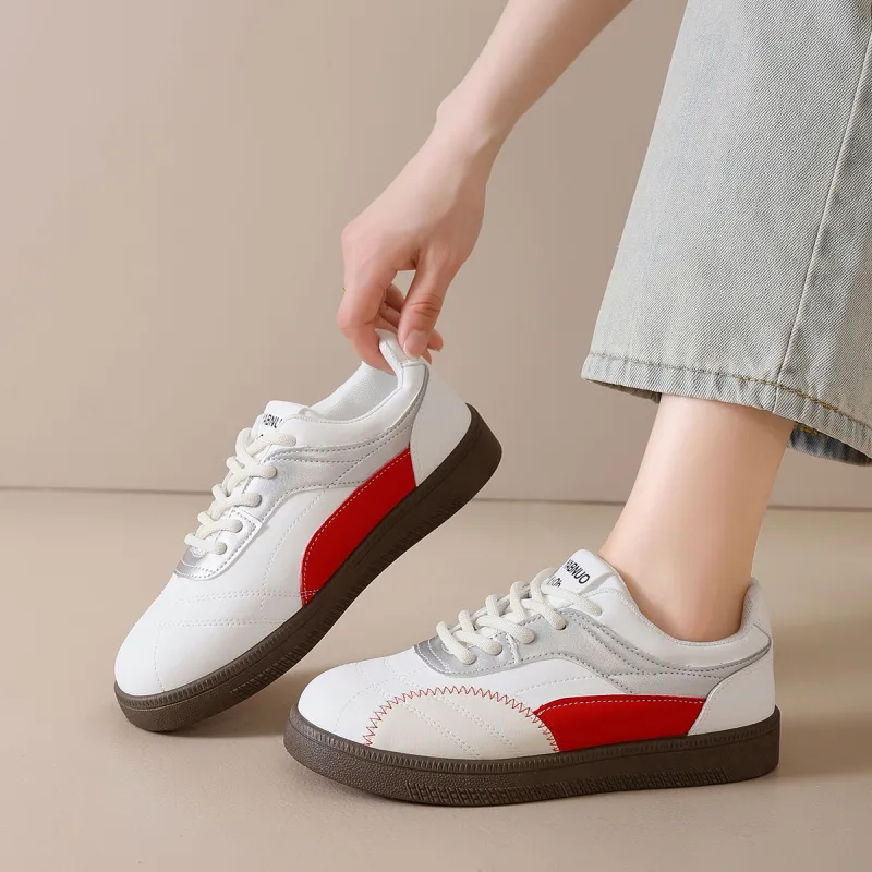 Little Red Man Low Top Skateboard Shoes Women's-1