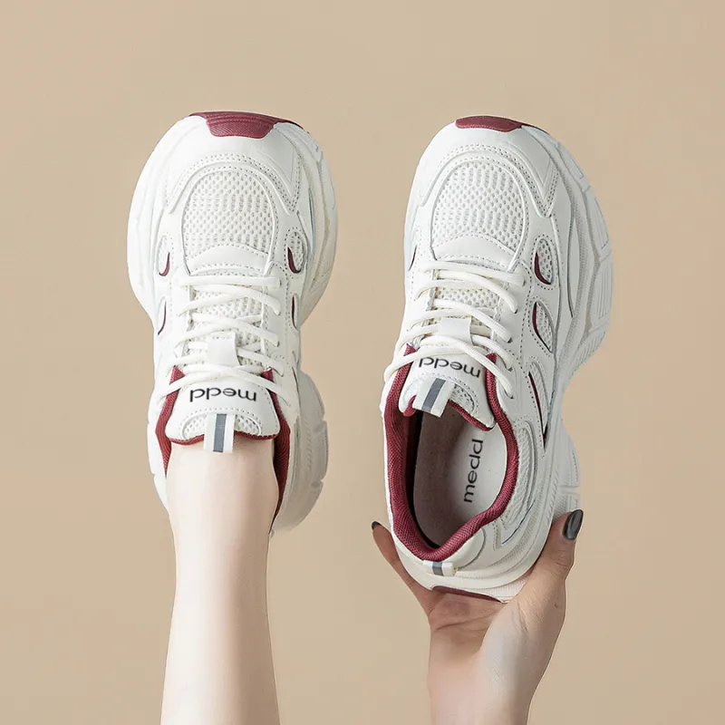 Medd Height Increasing Lightweight Breathable Low-Top Chunky Sneakers Women's-2