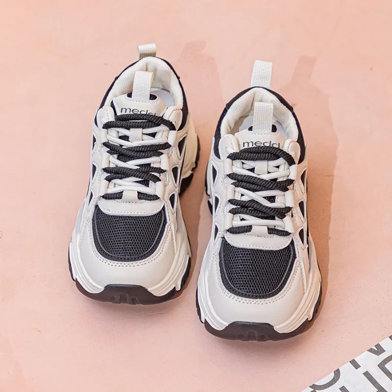 Medd Slip-Resistant Breathable Lightweight Height Increasing Low-Top Chunky Sneakers Women's-8