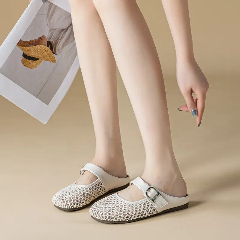 Medd Closed Toe Slippers Women's Beige-4