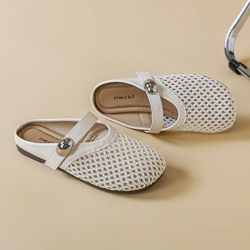 Medd Closed Toe Slippers Women's Beige-1