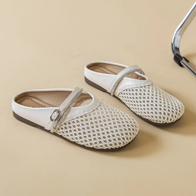 Medd Closed Toe Slippers Women's Beige-1