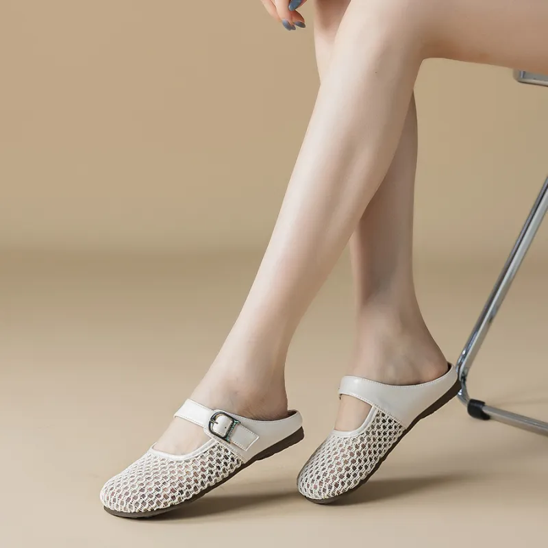 Medd Closed Toe Slippers Women's Beige-5