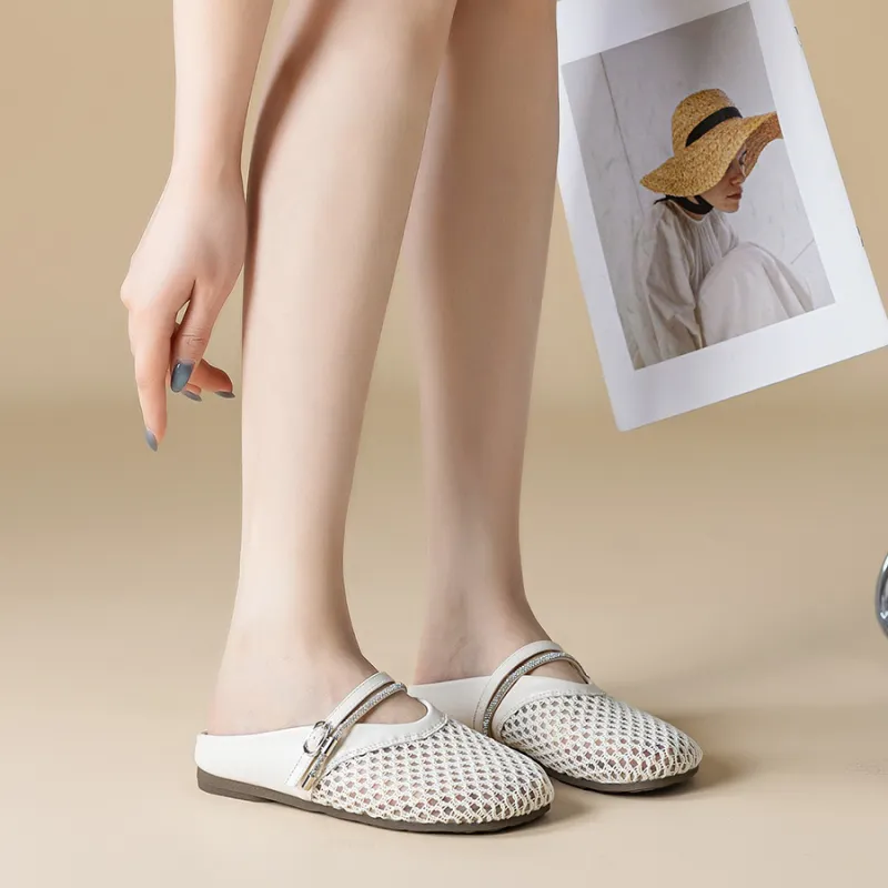 Medd Closed Toe Slippers Women's Beige-5