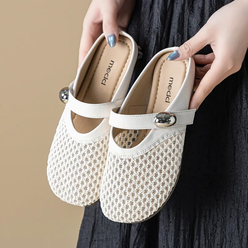 Medd Closed Toe Slippers Women's Beige-3