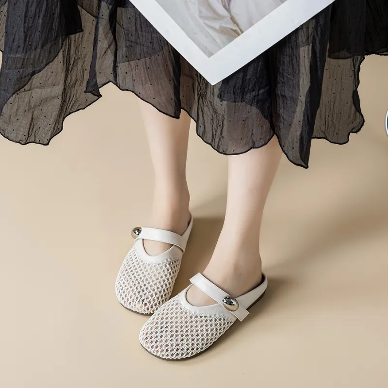 Medd Closed Toe Slippers Women's Beige-5