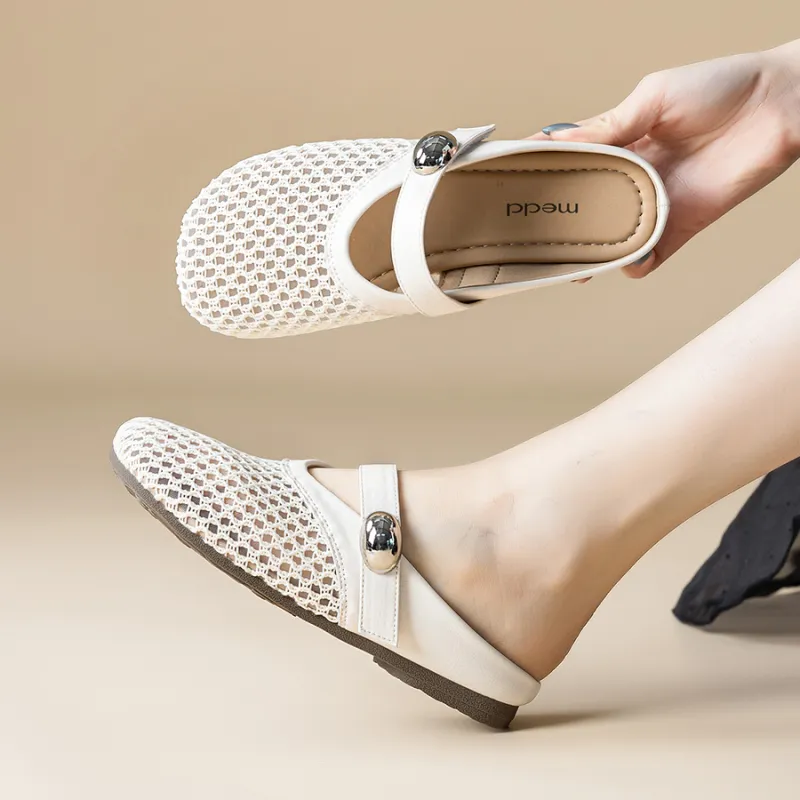 Medd Closed Toe Slippers Women's Beige-4