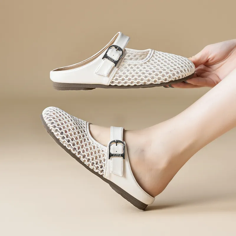 Medd Closed Toe Slippers Women's Beige-6