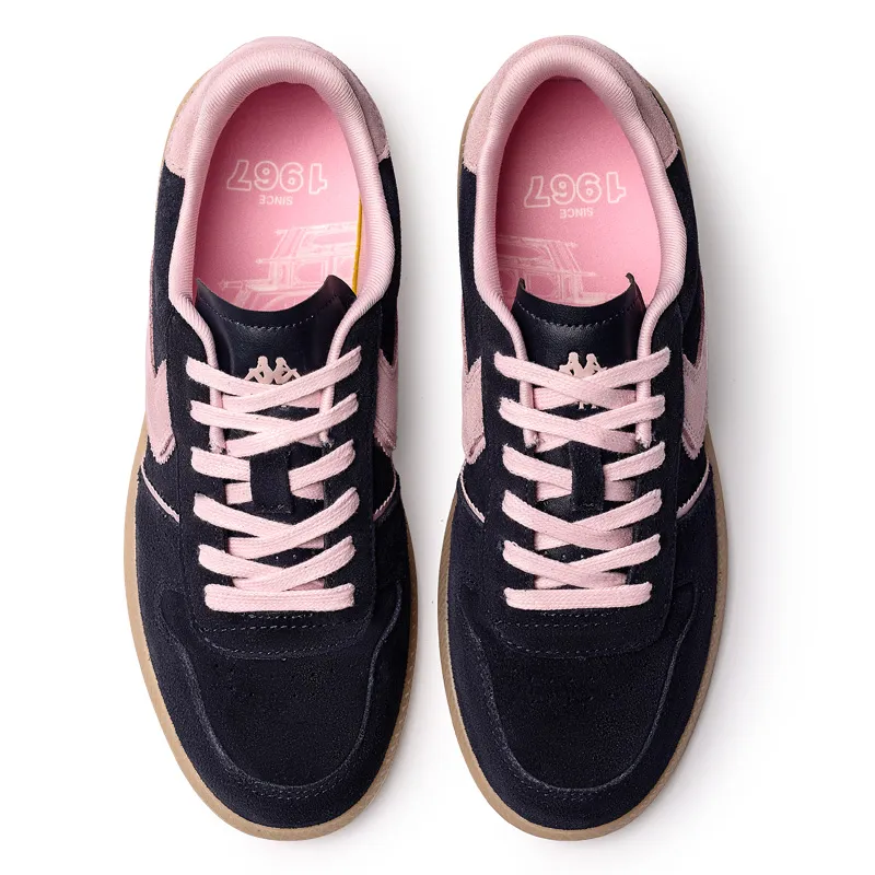 Kappa Back to Back Anti Slip Wear Resistant Low Top Skateboard Shoes Women's Black Pink-3