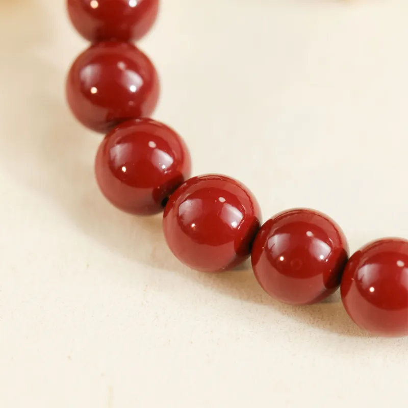 The Heart Is Like A Lotus Cinnabar Bracelets Unisex-3