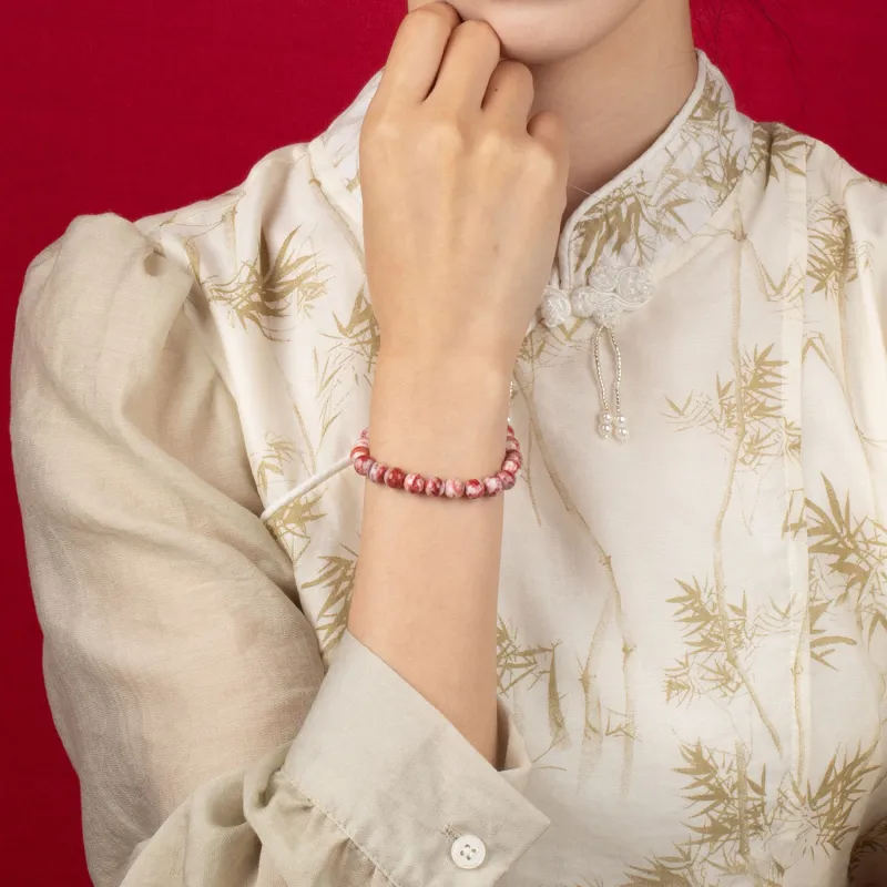 The Heart Is Like A Lotus Cinnabar Bracelets Unisex-3