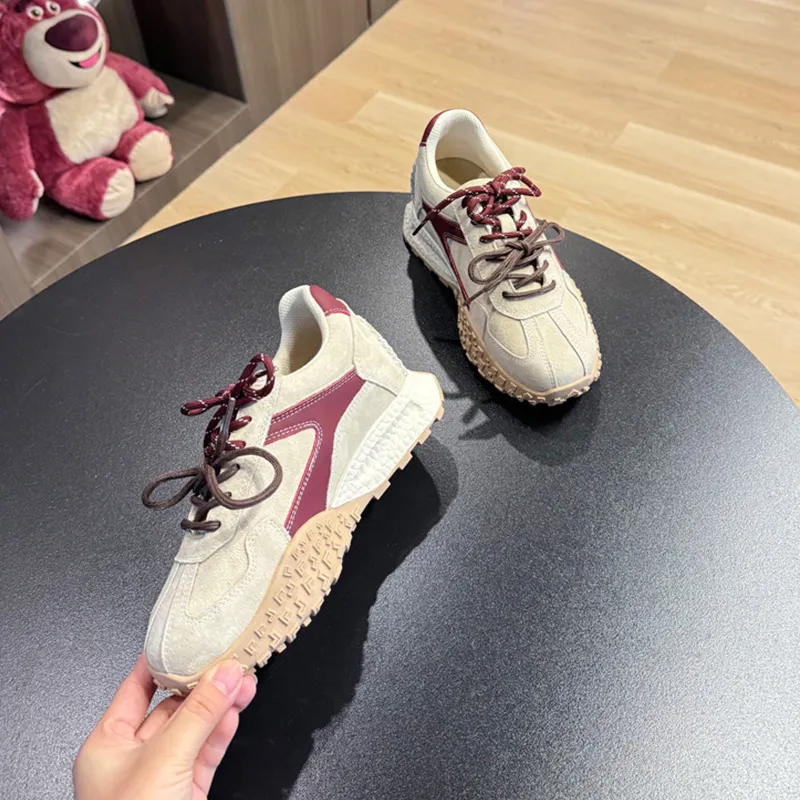 QING MISS Anti Slip Wear Resistant Breathable Lightweight Height Increasing Low Top Casual Shoes Women's-6