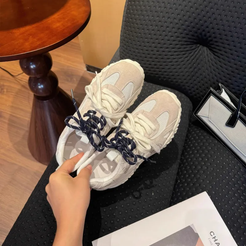 QING MISS Anti Slip And Wear Resistant Lightweight Height Increasing Low Top Casual Shoes Women's-10