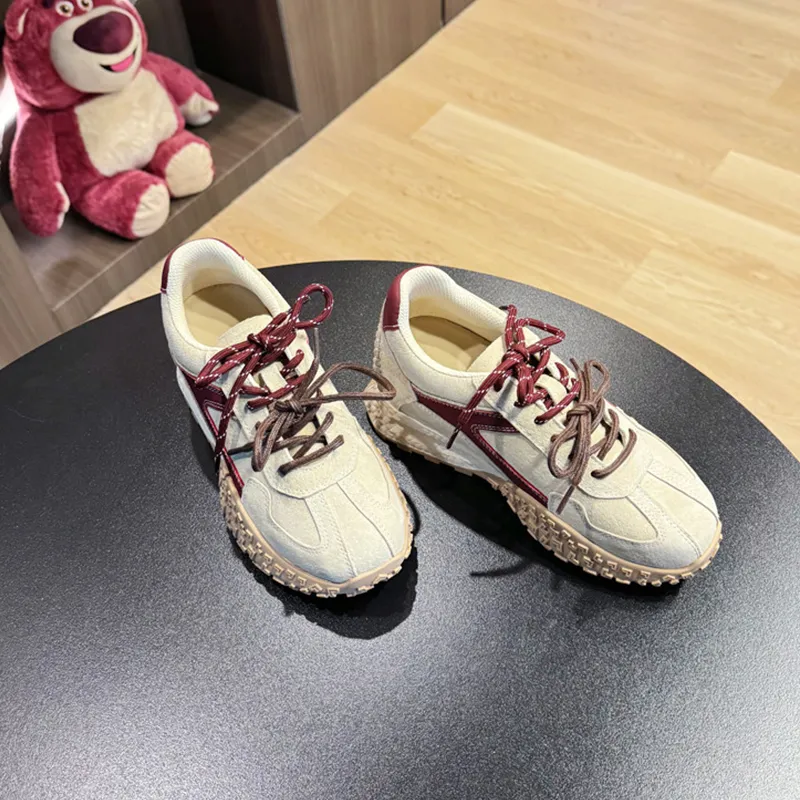 QING MISS Anti Slip Wear Resistant Breathable Lightweight Height Increasing Low Top Casual Shoes Women's-9