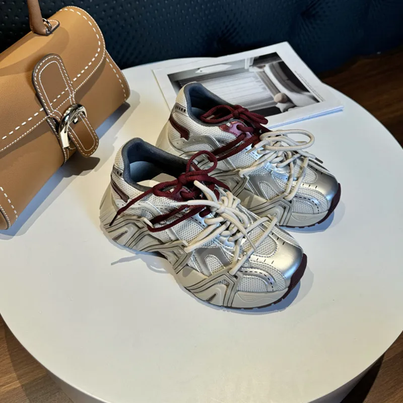 QING MISS Anti Slip And Wear Resistant Lightweight Low Top Chunky Sneakers Women's-2