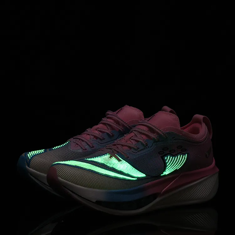 DUANGOU Running Shoes Unisex Low Top Blue Pink Gradient/Glow In The Dark-5