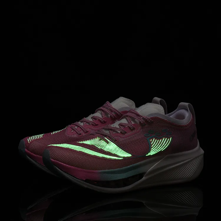 DUANGOU Running Shoes Unisex Low Top White Pink/Glow In The Dark-5