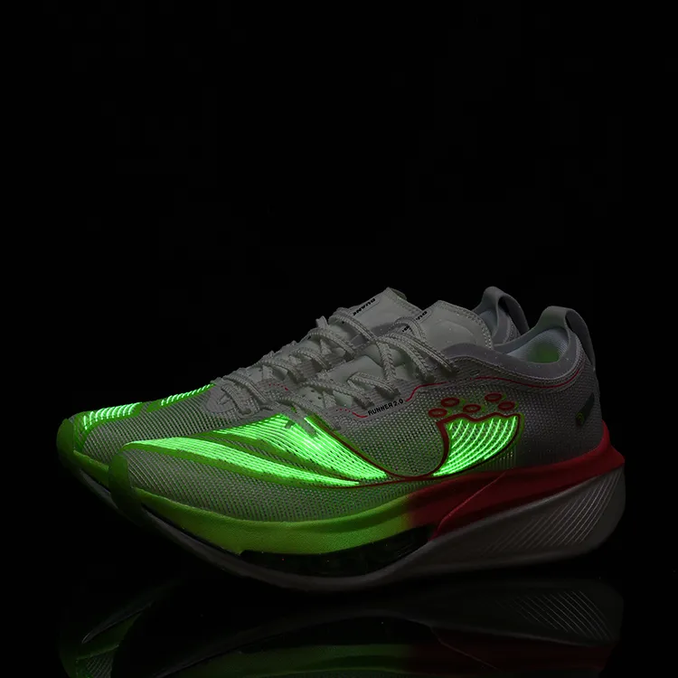 DUANGOU Running Shoes Unisex Low Top White, Green, Pink/Glow In The Dark-5