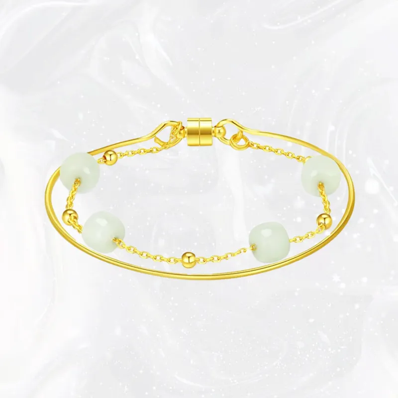Chongqing Gold Store Chalcedony Jade Necklaces Women's-3