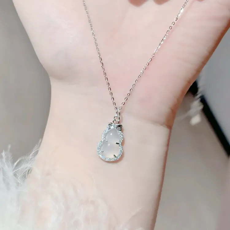 Chongqing Gold Store Chalcedony Necklaces Women's-5