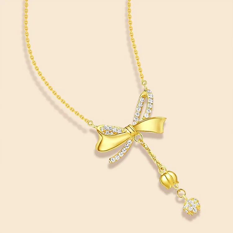Chongqing Gold Store S925 Silver/Cubic Zirconia Necklaces Women's-3
