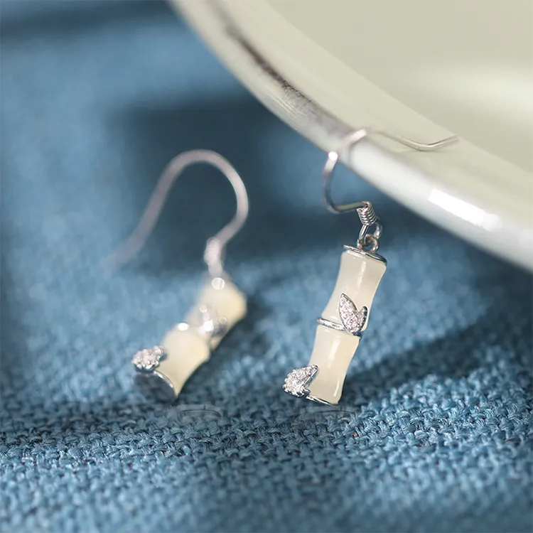 Chongqing Gold Store Chalcedony Earrings Unisex-1
