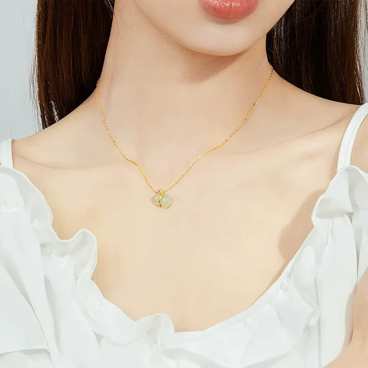 Chongqing Gold Store Chalcedony Necklaces Women's-3