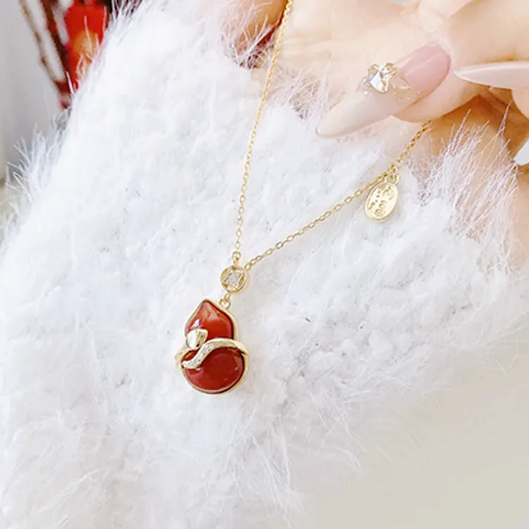 Chongqing Gold Store Chalcedony Necklaces Women's-5